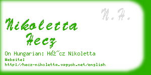 nikoletta hecz business card